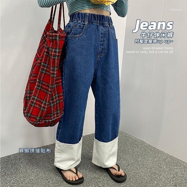girls' jeans 2021 spring girl loose wide-leg pants cuffed straight trousers1, Blue
girls' jeans 2021 spring girl loose wide-leg pants cuffed straight trousers1, Blue