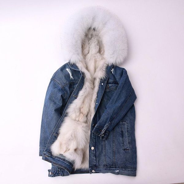 women's fur & faux brand winter jacket women long real coat female warm jackets natural raccoon collar short denim, Black
women's fur & faux brand winter jacket women long real coat female warm jackets natural raccoon collar short denim, Black