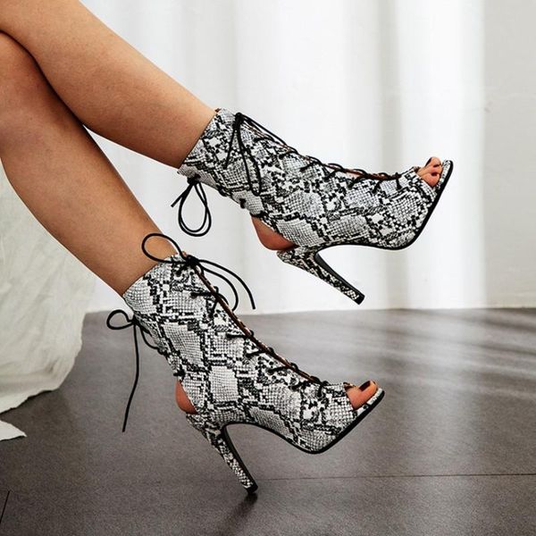 ochanmeb biggest size 46 47 open peep toe boots women spring summer snake skin print shoes high heels leopard cross tied, Black
ochanmeb biggest size 46 47 open peep toe boots women spring summer snake skin print shoes high heels leopard cross tied, Black