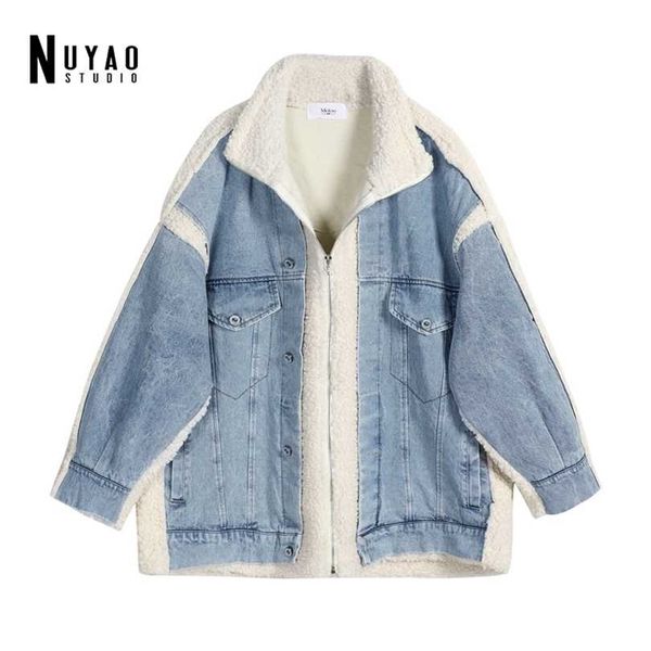 fashion thick warm autumn winter jean coat for women oversized outwear lamb wool coats patchwork denim jackets snow female 211011, Black
fashion thick warm autumn winter jean coat for women oversized outwear lamb wool coats patchwork denim jackets snow female 211011, Black