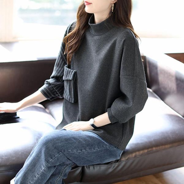 women's hoodies & sweatshirts casual women strip patchwork hoodie fashion ea long sleeve solid stand collar loose pullover ol commuter, Black
women's hoodies & sweatshirts casual women strip patchwork hoodie fashion ea long sleeve solid stand collar loose pullover ol commuter, Black
