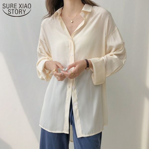 spring fashion plus size vintage blouse women button up solid shirt apricot lady long sleeves female loose street shirts 13359 210508, White
spring fashion plus size vintage blouse women button up solid shirt apricot lady long sleeves female loose street shirts 13359 210508, White