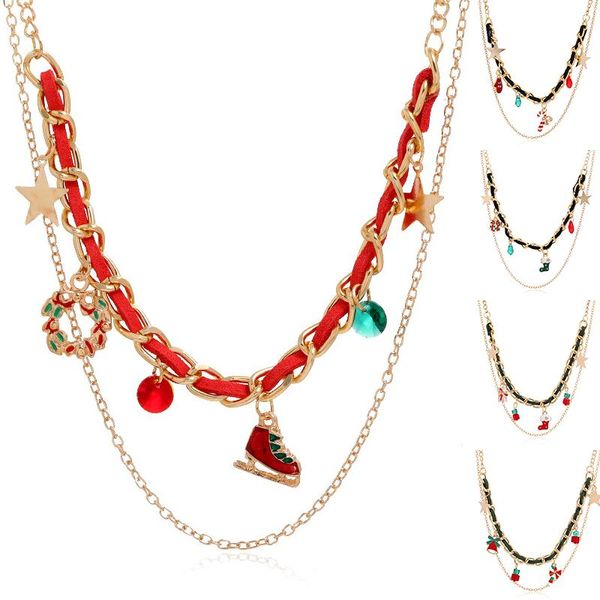 chokers trendy colorful christmas pendant necklace gold plated enamel snowman santa claus xmas tree multilayer chains necklaces, Golden;silver
chokers trendy colorful christmas pendant necklace gold plated enamel snowman santa claus xmas tree multilayer chains necklaces, Golden;silver
