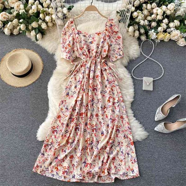 women fashion summer square neck short sleeve drawstring lace up waist slim holiday floral print a-line dress vestidos s384 210527, Black;gray
women fashion summer square neck short sleeve drawstring lace up waist slim holiday floral print a-line dress vestidos s384 210527, Black;gray
