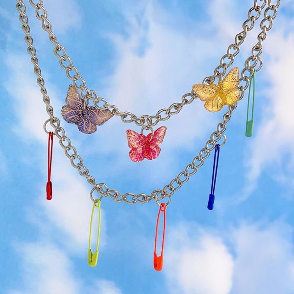 pendant necklaces y2k jewelry multilayer colorful pin butterfly necklace for women metal vintage harajuku fashion cute 90s aesthetic gift, Silver
pendant necklaces y2k jewelry multilayer colorful pin butterfly necklace for women metal vintage harajuku fashion cute 90s aesthetic gift, Silver