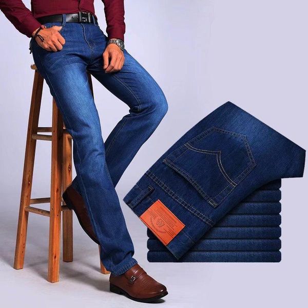 men's jeans cotton denim pants brand classic clothes overalls straight trousers for men black oversize large size, Blue
men's jeans cotton denim pants brand classic clothes overalls straight trousers for men black oversize large size, Blue