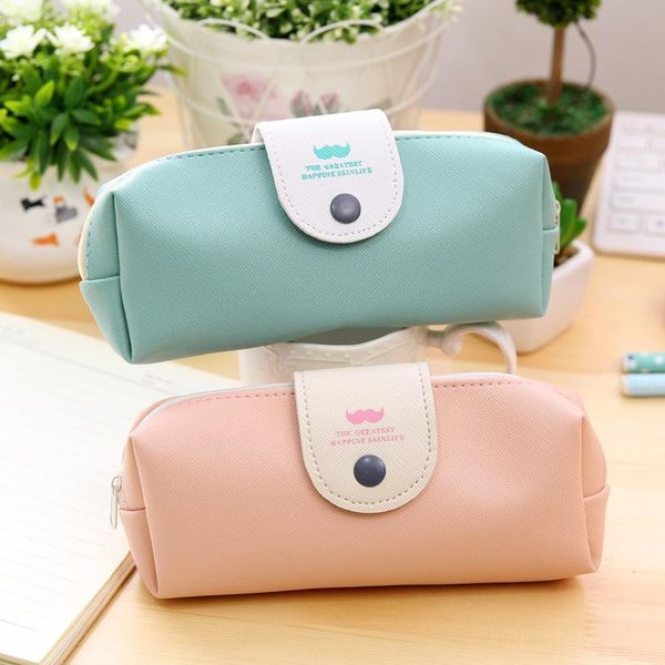 simple snap pen bag small clean beard pu large capacity student stationary school office pencil storage bags
simple snap pen bag small clean beard pu large capacity student stationary school office pencil storage bags