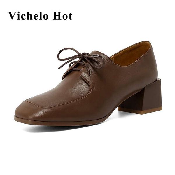dress shoes vichelo british school retro fashion genuine leather square toe high heels young lady streetwear lace up women pumps l17, Black
dress shoes vichelo british school retro fashion genuine leather square toe high heels young lady streetwear lace up women pumps l17, Black
