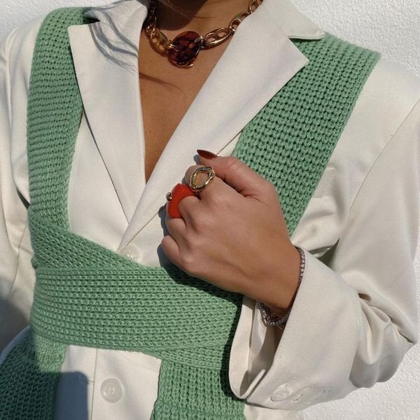 women's sweaters y2k sweater vest four season outer wear solid diy variety design bandage crop street camis women aesthetic clothes, White;black
women's sweaters y2k sweater vest four season outer wear solid diy variety design bandage crop street camis women aesthetic clothes, White;black