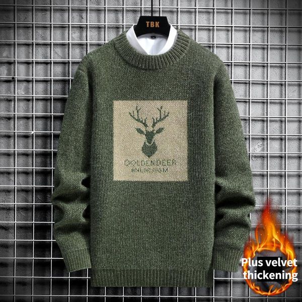 men's sweaters 2022 trend style fashion round neck sweater casual warm mens clothing, White;black 
men's sweaters 2022 trend style fashion round neck sweater casual warm mens clothing, White;black