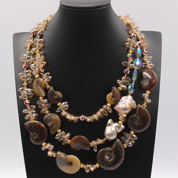 guaiguai jewelry 3 strands natural purple baroque keshi pearl conch fossil mix color crystal red agate necklace handmade for women, Silver
guaiguai jewelry 3 strands natural purple baroque keshi pearl conch fossil mix color crystal red agate necklace handmade for women, Silver