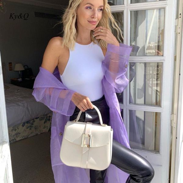 women's trench coats 2021 early autumn show personalized designer purple texture organza windbreaker coat brand woman light thin, Tan;black
women's trench coats 2021 early autumn show personalized designer purple texture organza windbreaker coat brand woman light thin, Tan;black