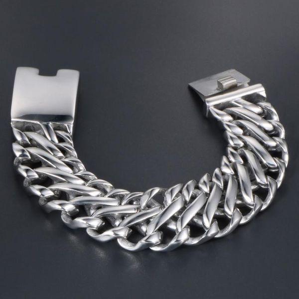 punk rock dad men's gifts massive large bracelet for men heavy polished stainless steel link chain jewelry friendship bracelets link,, Black
punk rock dad men's gifts massive large bracelet for men heavy polished stainless steel link chain jewelry friendship bracelets link,, Black