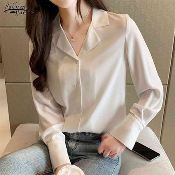 solid woman shirt autumn white chiffon blouse long sleeve loose notched office lady clothes with black 10550 210421
solid woman shirt autumn white chiffon blouse long sleeve loose notched office lady clothes with black 10550 210421