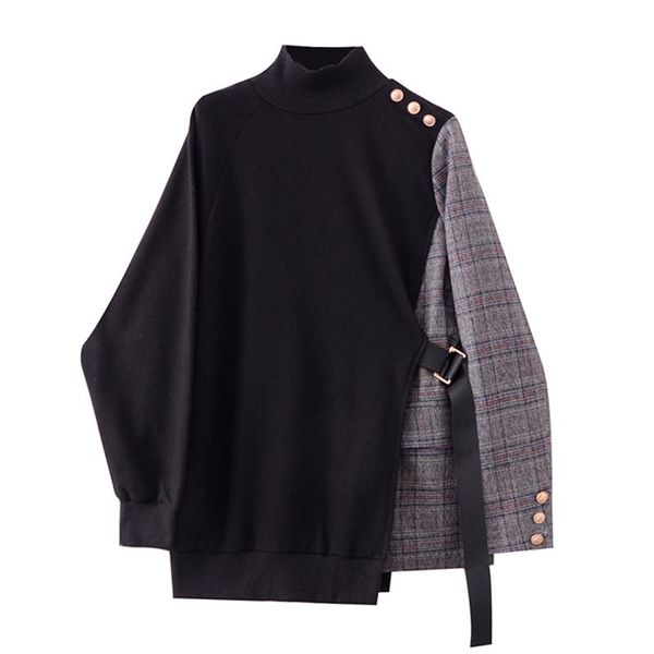 women's hoodies & sweatshirts 2021 spring autumn plaid stitching plus velvet sweater women loose irregular black fake two coat thick su
women's hoodies & sweatshirts 2021 spring autumn plaid stitching plus velvet sweater women loose irregular black fake two coat thick su