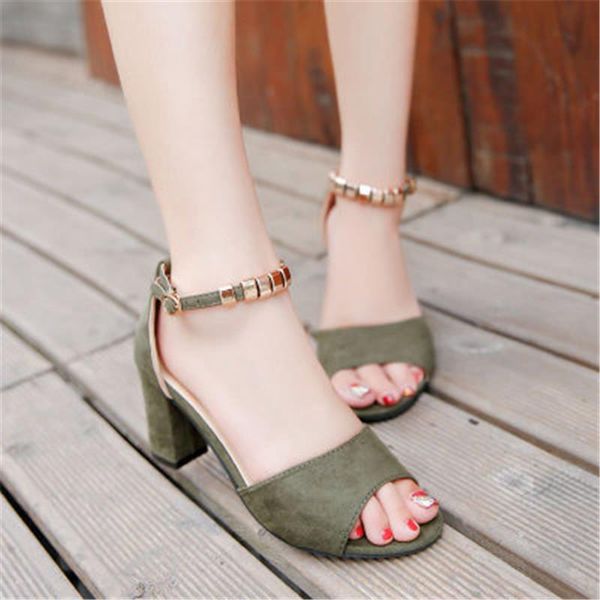 summer women's sandals high heels suede solid color 2021 square heel peep toe rome sandala for female, Black
summer women's sandals high heels suede solid color 2021 square heel peep toe rome sandala for female, Black