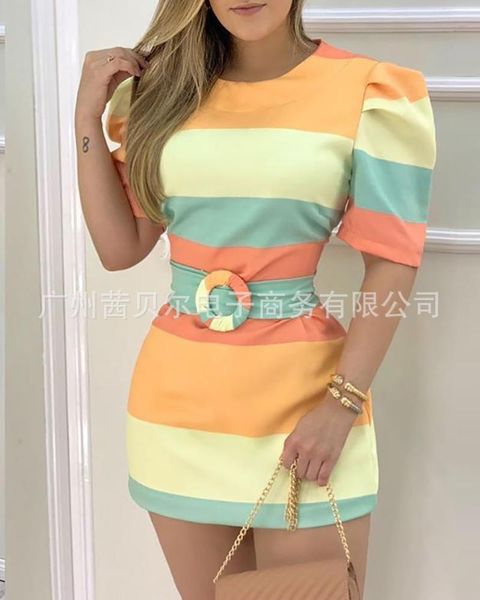 casual dresses 2021 ladies fashion dress european and american color stripe print, Black;gray
casual dresses 2021 ladies fashion dress european and american color stripe print, Black;gray