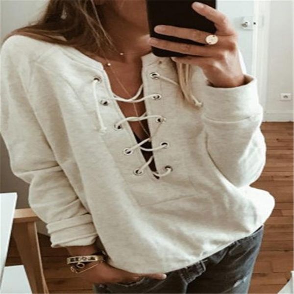 women's hoodies & sweatshirts women autumn winter casual v-neck long sleeve loose soft female criss-cross belt bandage sweatshirt clot, Black
women's hoodies & sweatshirts women autumn winter casual v-neck long sleeve loose soft female criss-cross belt bandage sweatshirt clot, Black