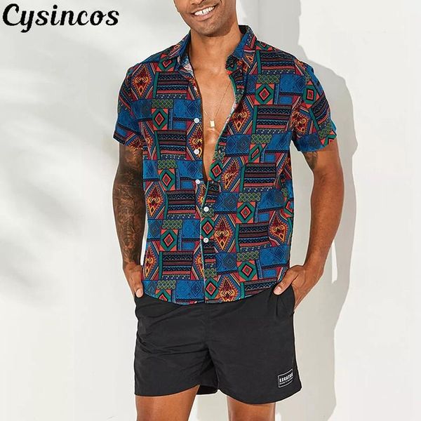 men's casual shirts cysincos mens hawaiian ethnic short sleeve cotton linen printing blouse couple loose fit hawaii vintage print, White;black
men's casual shirts cysincos mens hawaiian ethnic short sleeve cotton linen printing blouse couple loose fit hawaii vintage print, White;black