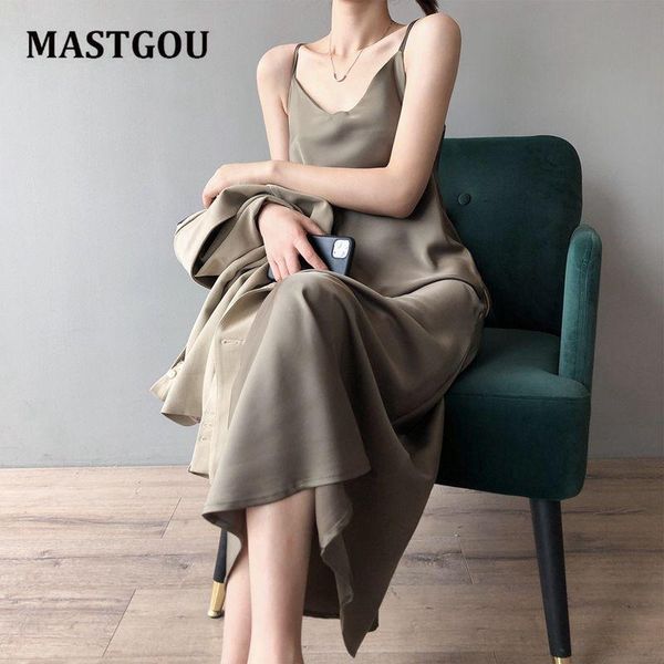 casual dresses mastgou women satin v neck dress solid straight pajamas party midi elegant female summer spaghetti strap, Black;gray
casual dresses mastgou women satin v neck dress solid straight pajamas party midi elegant female summer spaghetti strap, Black;gray