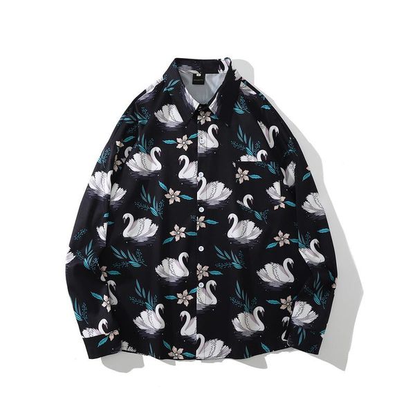 men's casual shirts blouse men chic lone sleeve fall elegant office fashion korean simple all-match female clothing ins, White;black
men's casual shirts blouse men chic lone sleeve fall elegant office fashion korean simple all-match female clothing ins, White;black