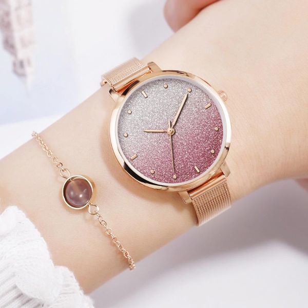 wristwatches starry sky ladies' watch gradient simple frosted luxury orologio donna fashion horloges vrouwen steel women quartz, Slivery;brown
wristwatches starry sky ladies' watch gradient simple frosted luxury orologio donna fashion horloges vrouwen steel women quartz, Slivery;brown