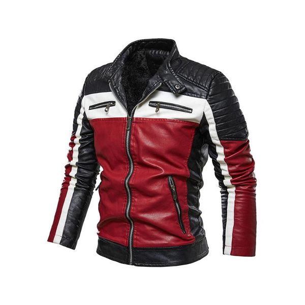 men's fur & faux velvet leather jacket pu coat youth motorcycle color block 2021 winter outwear fall zipper slim coats, Black
men's fur & faux velvet leather jacket pu coat youth motorcycle color block 2021 winter outwear fall zipper slim coats, Black