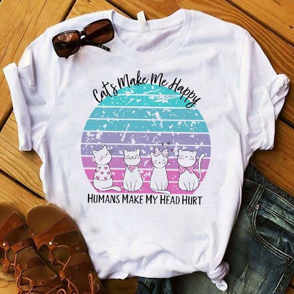and women lady cats men t shirt make womens me happy printed ladies short sleeve tee female clothes graphic, White;black
and women lady cats men t shirt make womens me happy printed ladies short sleeve tee female clothes graphic, White;black