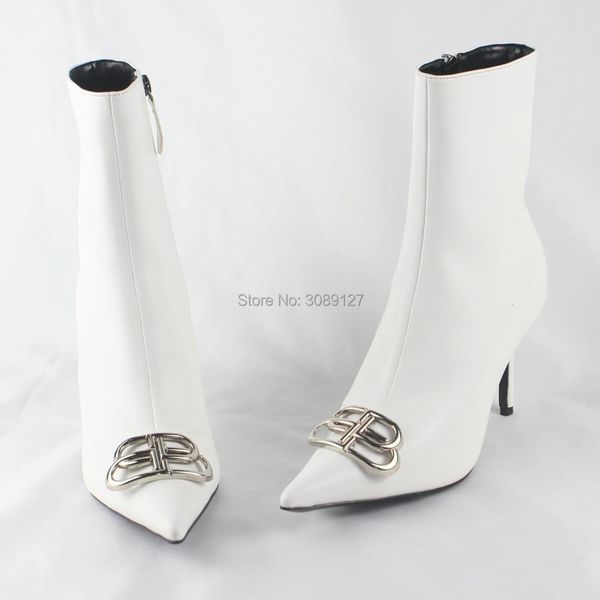 dress shoes autumn and winter classic zipper thin high heel women boots genuine leather pointed mental toe ankle cjey, Black
dress shoes autumn and winter classic zipper thin high heel women boots genuine leather pointed mental toe ankle cjey, Black