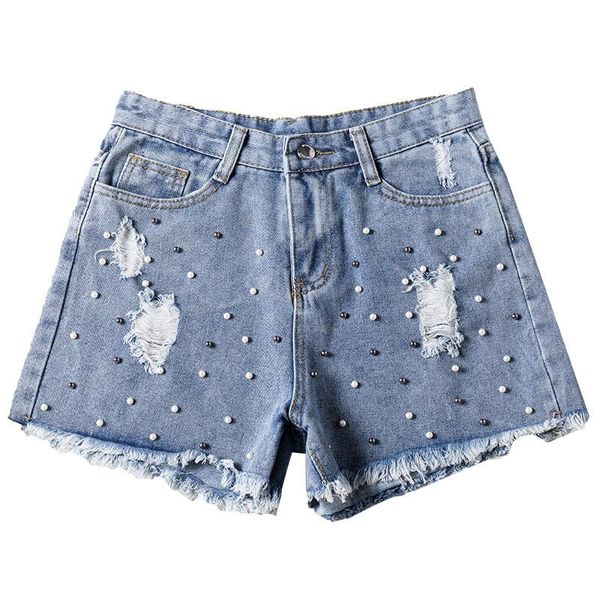 women's shorts vintage high waist denim women 2021 fashion summer ripped hole slim casual beading femme short jeans mujer, White;black
women's shorts vintage high waist denim women 2021 fashion summer ripped hole slim casual beading femme short jeans mujer, White;black