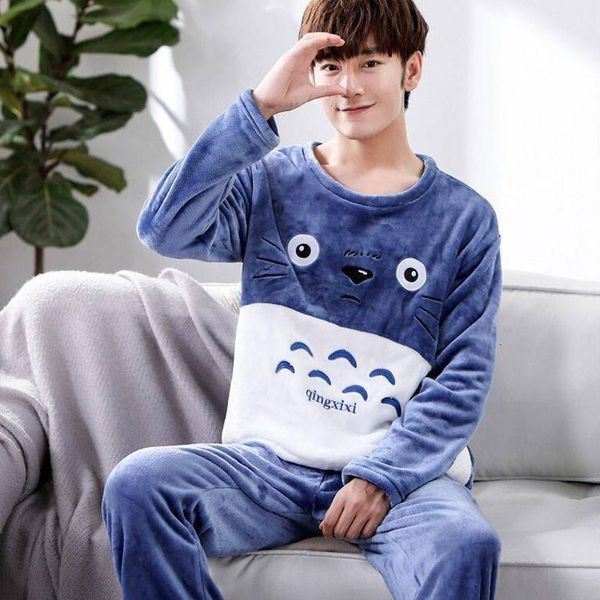 sleepwear plus size nightwear sleeve winter warm flannel pajamas sets print long pant male men pajama set, Black;brown
sleepwear plus size nightwear sleeve winter warm flannel pajamas sets print long pant male men pajama set, Black;brown