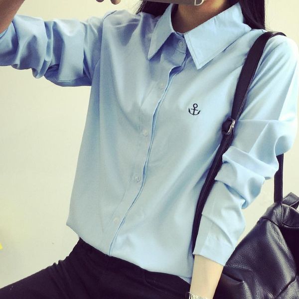 women's blouses & shirts institute of sweet spring wind embroidered collar long sleeve shirt leisure render unlined upper garment to co, White
women's blouses & shirts institute of sweet spring wind embroidered collar long sleeve shirt leisure render unlined upper garment to co, White