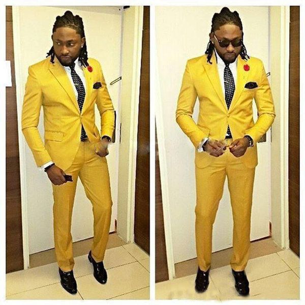 men's suits & blazers yellow men two pieces wedding clothing set prom party one button costume clothes ropa de hombre, White;black
men's suits & blazers yellow men two pieces wedding clothing set prom party one button costume clothes ropa de hombre, White;black