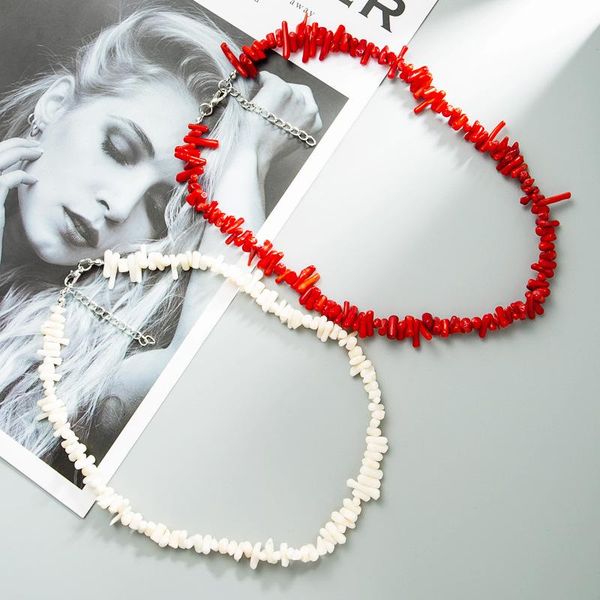 chokers bohemian red white irregular stones choker for women fashion trendy necklace jewelry, Golden;silver
chokers bohemian red white irregular stones choker for women fashion trendy necklace jewelry, Golden;silver