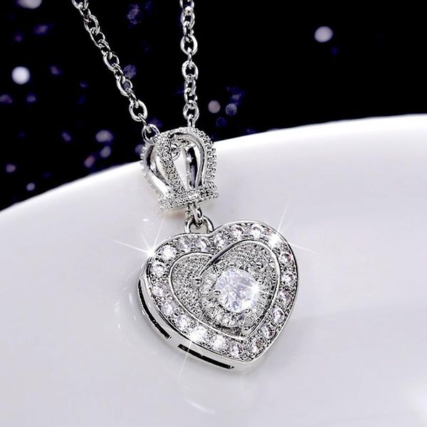 pendant necklaces huitan luxury heart necklace for women with crown design delicate bridal wedding engagement party accessories trendy jewel, Silver
pendant necklaces huitan luxury heart necklace for women with crown design delicate bridal wedding engagement party accessories trendy jewel, Silver