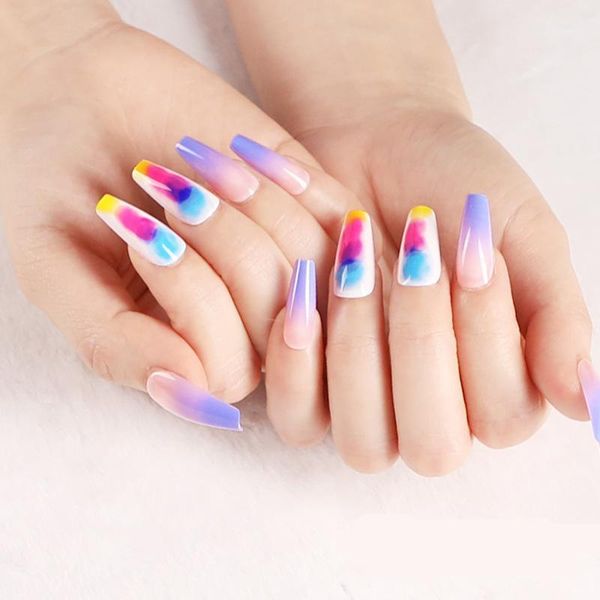 24pcs purple gradient rainbow color ballet long coffin fake nails press on colorful beauty fashion style girls hands decoration1, Red;gold
24pcs purple gradient rainbow color ballet long coffin fake nails press on colorful beauty fashion style girls hands decoration1, Red;gold