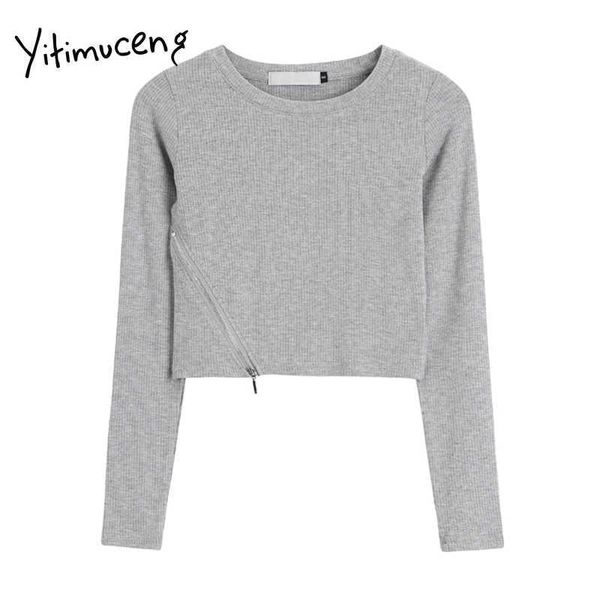 yitimuceng slit shirts for women tshirts solid long sleeve white grey patchwork pullover o-neck short streetwear 210601
yitimuceng slit shirts for women tshirts solid long sleeve white grey patchwork pullover o-neck short streetwear 210601