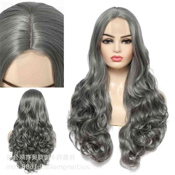 split makati gray medium long curly hair small lace chemical fiber wig headcover, Black
split makati gray medium long curly hair small lace chemical fiber wig headcover, Black