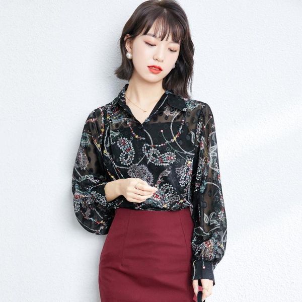 fashion embroidered chiffon shirt women's spring 2021 lantern sleeve floral casual blouses & shirts, White
fashion embroidered chiffon shirt women's spring 2021 lantern sleeve floral casual blouses & shirts, White