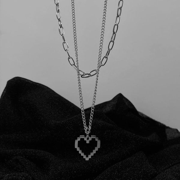 pendant necklaces u-magical hiphop double layer mosaic love heart necklace for women statement metal chain hollow out jewelry, Silver
pendant necklaces u-magical hiphop double layer mosaic love heart necklace for women statement metal chain hollow out jewelry, Silver