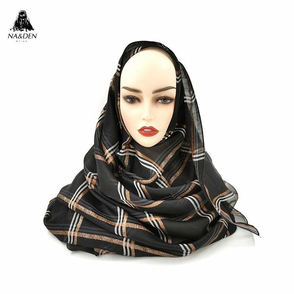scarves 1pc silk scarf women spring and summer plaid gold black line solid color long female shawl hair hijab, Blue;gray
scarves 1pc silk scarf women spring and summer plaid gold black line solid color long female shawl hair hijab, Blue;gray