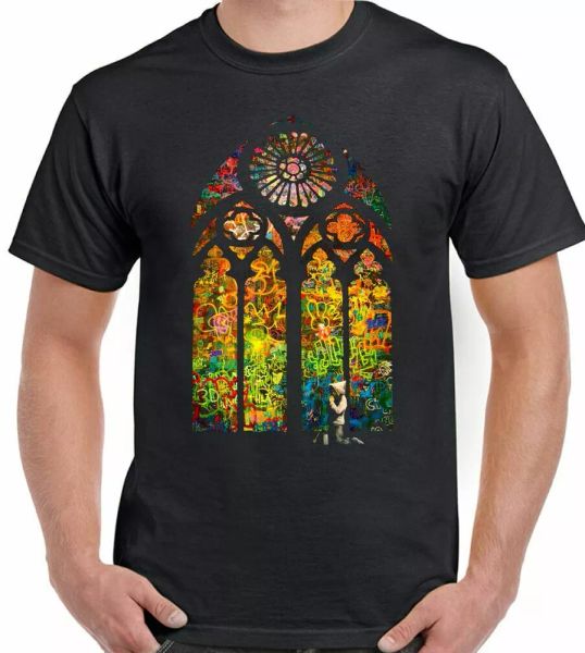 banksy t-shirt stained-glass window window man funny graffiti urban art, White;black
banksy t-shirt stained-glass window window man funny graffiti urban art, White;black