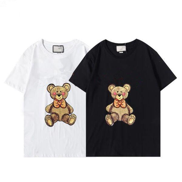 designer luxury new bear print round neck cotton t-shirt autumn winter couple short sleeve 2 color black and white, White;black
designer luxury new bear print round neck cotton t-shirt autumn winter couple short sleeve 2 color black and white, White;black