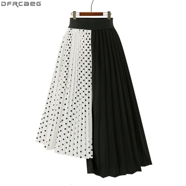 casual dresses fashion spliced polka dot skirt women harajuku irregular midi plus size faldas largas mujer pleated white black jup, Black;gray
casual dresses fashion spliced polka dot skirt women harajuku irregular midi plus size faldas largas mujer pleated white black jup, Black;gray