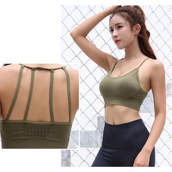 gym clothing strappy back push up sports bra women's underwear mesh crop running fitness yoga padded energy for, White;black
gym clothing strappy back push up sports bra women's underwear mesh crop running fitness yoga padded energy for, White;black