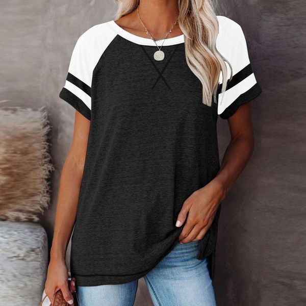 women's blouses & shirts women 2021 summer t-shirts short sleeve fashion splicing o-neck casual sleeves female tshirts, White
women's blouses & shirts women 2021 summer t-shirts short sleeve fashion splicing o-neck casual sleeves female tshirts, White