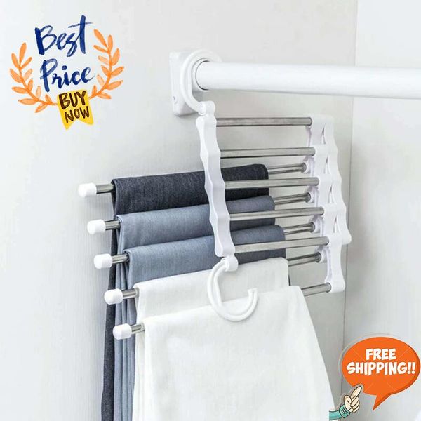 hangers & racks 5 in 1 trouser storage rack adjustable pants tie shelf closet organizer stainless steel clothes hanger
hangers & racks 5 in 1 trouser storage rack adjustable pants tie shelf closet organizer stainless steel clothes hanger