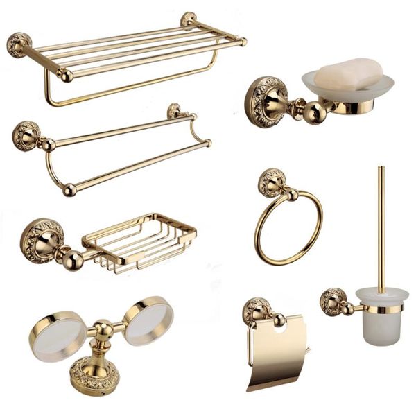 bath accessory set solid brass bathroom accessories antique gold polished robe hooks towel ring wall mounted hardware products
bath accessory set solid brass bathroom accessories antique gold polished robe hooks towel ring wall mounted hardware products