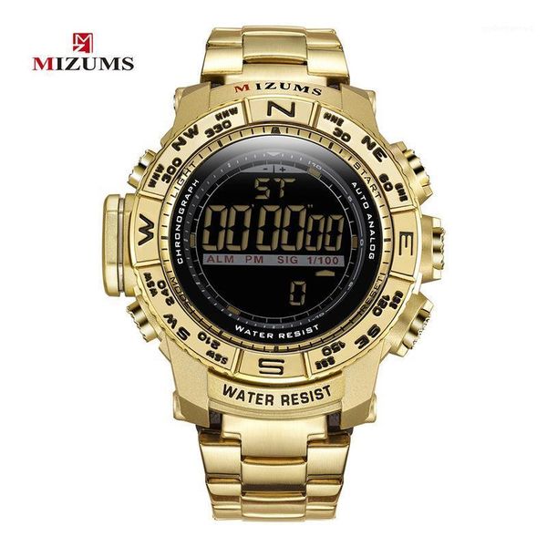 men's watches man led digital watch for men waterproof alarm sports gold stainless steel band male clock saat reloj hombre wristwatches, Slivery;brown
men's watches man led digital watch for men waterproof alarm sports gold stainless steel band male clock saat reloj hombre wristwatches, Slivery;brown