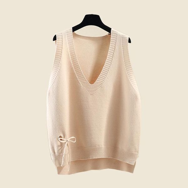 women's vests 2021 loose knitted vest fashion sleeveless sweater women spring and autumn casual v-neck, Black;white
women's vests 2021 loose knitted vest fashion sleeveless sweater women spring and autumn casual v-neck, Black;white